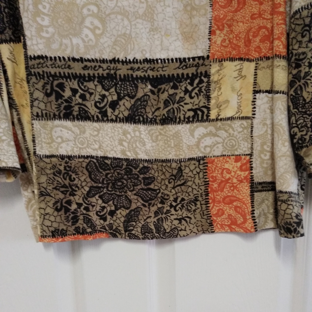 Chico's Chicos Vee V Neck Top 3/4:Sleeves Size 3 - Picture 4 of 12